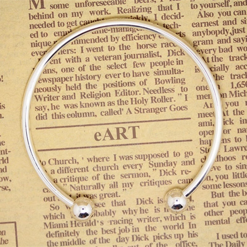 RUBYCA 20pcs White Silver Plated Bangle Bracelet Screw End Ball Cuff Charm Beads DIY Jewelry - Image 3